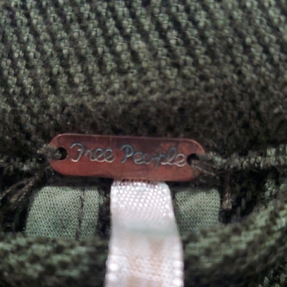 Free People Olive Green Military Style Jacket Rayon / Cotton Blend - Picture 2 of 11